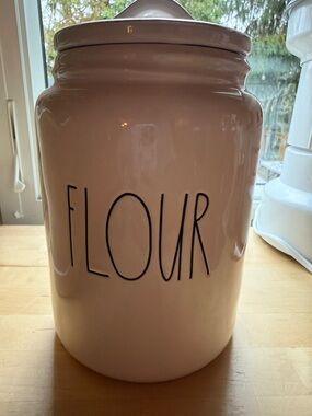 Large Ceramic Flour Canister - White